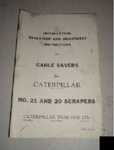 Caterpillar Cat Cable Savers 20 21 Scrapers Operation Manual Book - £7.79 GBP