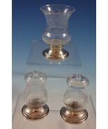 Quaker Silver Co. Sterling Silver &amp; Glass Salt &amp; Pepper Shaker Set 3pc w... - €162,20 EUR