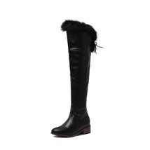plarform Russia boots soft PU leather fashion over the knee high boots woman war - £62.54 GBP