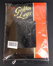 Vtg Golden Legs One Fits All Size Panty Hose Black Fishnet Pantyhose Sto... - $10.62