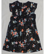 GB GIRLS BLACK SEQUIN SHORT SLEEVE DRESS EMBROIDERED FLOWERS EXPOSED ZIP... - £11.86 GBP