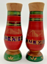 Vintage Retro Salt and Pepper Shakers Wooden Mexico U260/3 - £14.08 GBP