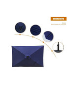 Rectangular Patio Umbrella 6.5 ft. x 10 ft. with Tilt, Crank and 6 Sturd... - £89.38 GBP
