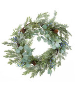 Eucalyptus Wreath Green, Blue, 24 Inches - £84.98 GBP