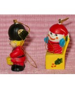 2 Small Christmas Ornaments JACK IN BOX &amp; DRUMMER Silvestri - 1980s - $12.19