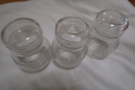 3 pcs 4.5&quot; tall 3&quot; diameter ball round clear glass jars - air tight seal - £10.24 GBP