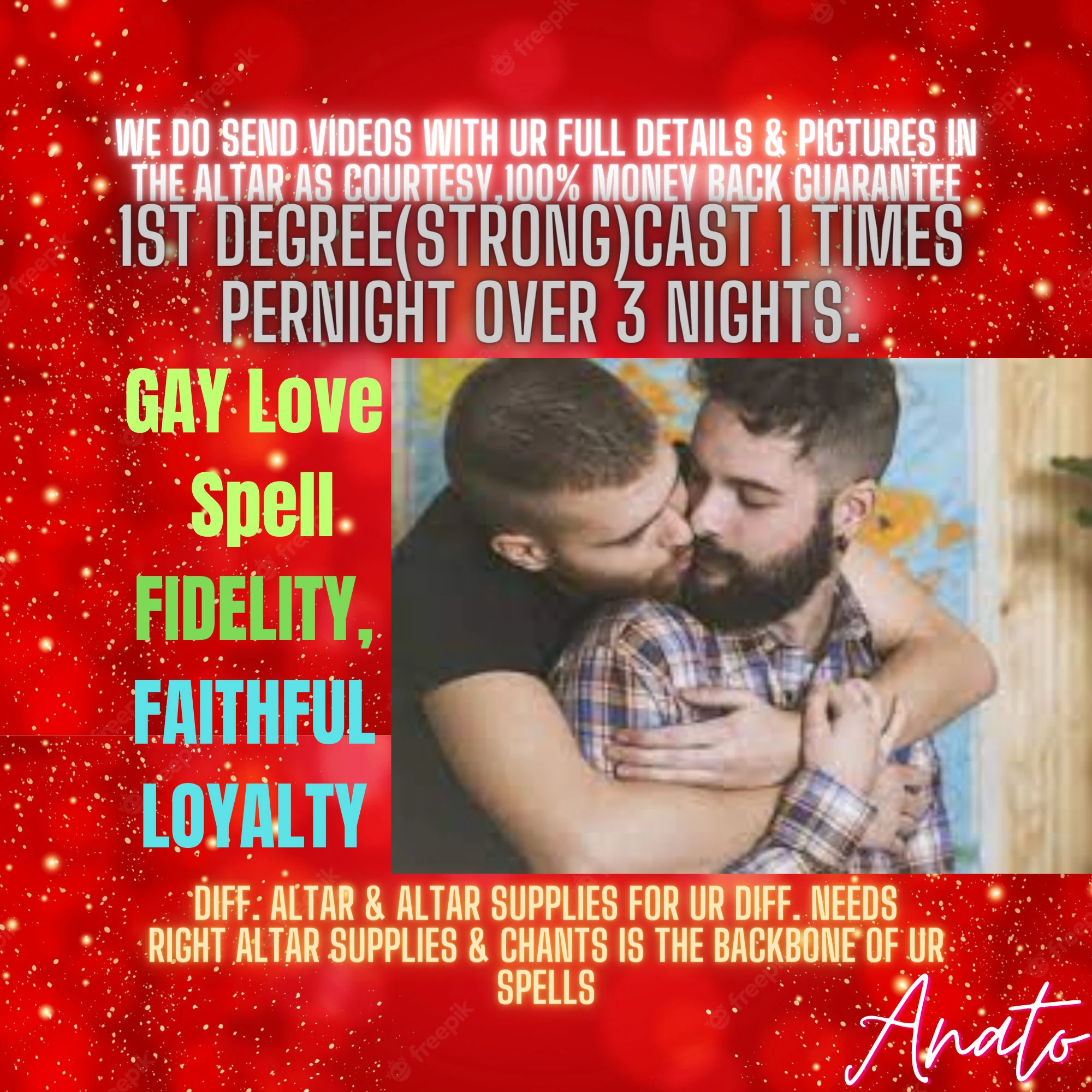 Fidelity Spell Faithful Gay Attraction Homosexual Spell - $600.00