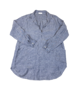 CP SHADES 100% Linen Teton Tunic Blue Blouse Urban Chic Lagenlook Size M... - $81.48 CAD