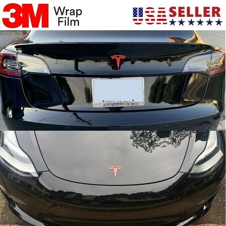 Primary image for Tesla Model 3 Trunk / Frunk Emblem Badge 3M Sticker Vinyl Wrap Decal Overlay