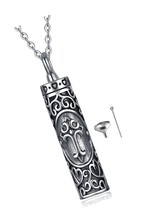 Sunflower Rose Flower Urn Necklace Cylinder Bar Urn - $139.15