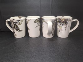 Tabletops Gallery Angela Coffee Mugs, Floral Paisley Cup, Set of 4, Coff... - $677.40 MXN