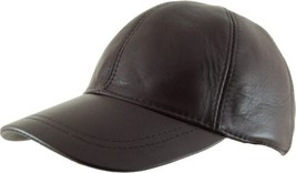 Genuine Leather Unisex Adjustable Baseball Cap Leather Men And Women Hat Black - £15.99 GBP