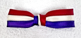 Vintage Patriotic Red White Blue Royal Rust Resistant Bow Tie Clip 4 3/8... - $9.90