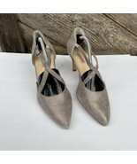Paul Green Women Nuance Cross Strap Pump Shoes 6UK 8.5US Gray Metallic Leather - $34.63