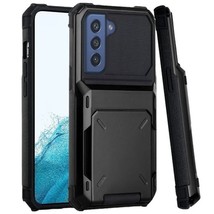 Multiple Card Holder Shockproof Hybrid Case Black For Samsung Galaxy S22 Ultra - £6.69 GBP