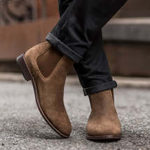 Handmade Sued Leather Boots Men, Chelsea  Boots Men, Men&#39;s Designer Shoe... - £125.80 GBP+