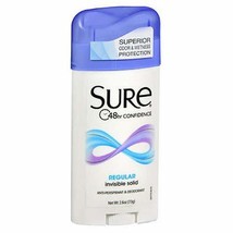 Sure Anti-Perspirant Deodorant Invisible Solid Regular Scent 2.60 oz - £14.38 GBP