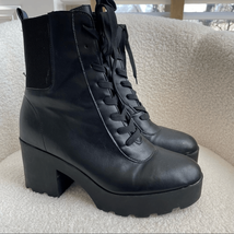 Rouge Helium Black Platform Boots 10 40 - $45.00