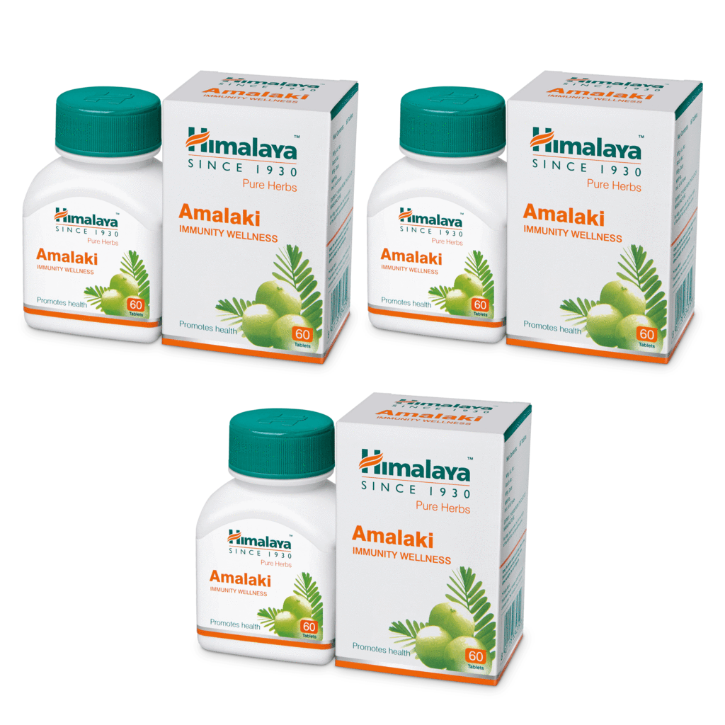 3 pack X Himalaya AMALAKI 60 Tabls,  Amla Gooseberry, Vitamin C rich Free Ship - $20.57