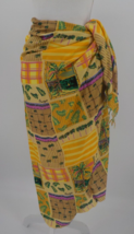 Anne Ormsby Womens 43x64&quot; Sarong Scarf &amp; Hair Tie Cover Up Yellow 1 Sz Fits Most - £14.38 GBP