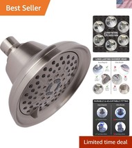 Elegant Brushed Nickel Shower Head: Multi-Function Rainfall &amp; Massage Op... - $924.75 MXN