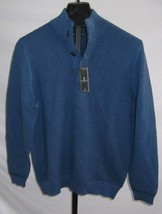 NWT G H Bass Blue Nights Heather Cotton Knit Tab Sweater  Men Size Large - £15.47 GBP