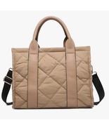 Clare Quilted Nylon Shoulder Bag Taupe - $44.55