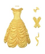 Yellow Costume Belle Cosplay Dress Halloween Princess Party Gown XL - $59.39