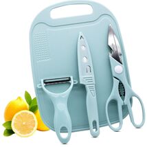 Portable 4-Piece Travel Cutting Board Set with Stainless Steel Knife &amp; P... - $22.72