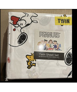 PEANUTS Size Twin SHEET SET Snoopy Woodstock Valentine’s Day Love Hearts... - £28.91 GBP