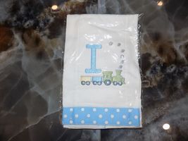Personalized Initial Burp Cloth Diaper Letter "I" With A Train NEW - $22.50