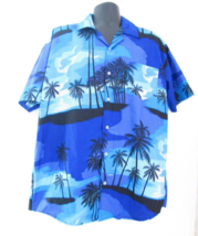 Hawaiian Shirt Men’s Size XXL Blue  Tropical Style  Novelty Design vtd - £14.63 GBP