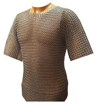 Medieval Knights Half Sleeve Hauberk Medium Chainmail Shirt. - £69.17 GBP