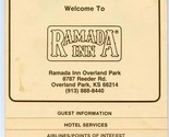  Ramada Inn Guest Information Directory Overland Park Kansas 1980&#39;s - £14.00 GBP