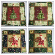 4 Christmas Throw Pillow Covers 17.5&quot;x17.5&quot; Winter Holiday Home Decor Santa Tree - $9.89