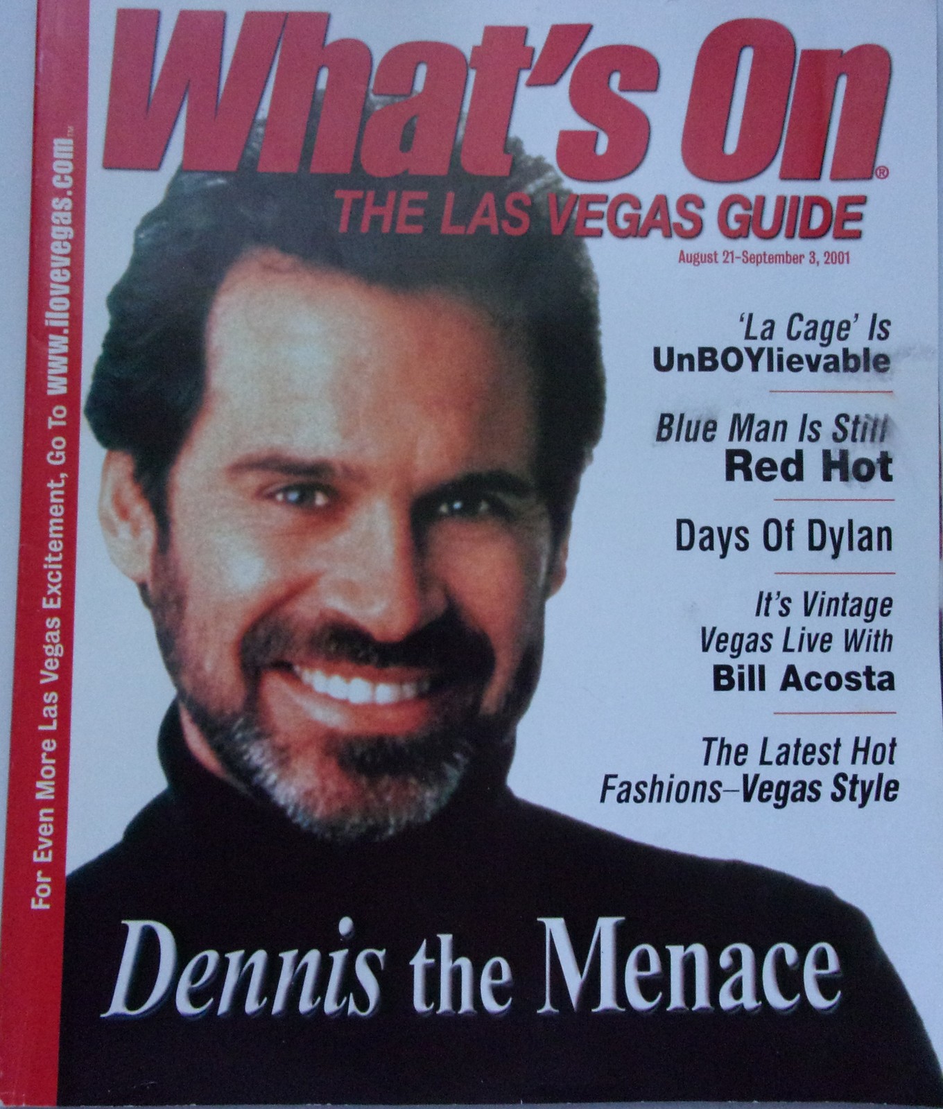 Vintage What’s On The Las Vegas Guide Dennis Miller Aug- Sept 2001 - $9.99