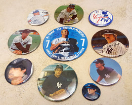 New York Yankees Button Pins Lot of 10-Vtg-MLB Baseball-Mickey Mantle, M... - £65.89 GBP