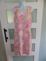 Lilly Pulitzer Pink Sands Lena Silk Shift V-Neck Stretch Dress Size 8 Women&#39;s - £101.55 GBP