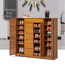 Entryway 52&quot;Bamboo [Boots Compartment+Storage Drawer] Shutter Doors Shoe... - £250.83 GBP