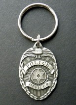 Police Officer Department Pewter Keyring Key Chain Ring 1.5 X 1 Inches - £6.35 GBP