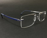 Silhouette Gafas Monturas 5529 FG 4510 Momentum Pacific Azul Plata 52-19... - $232.69