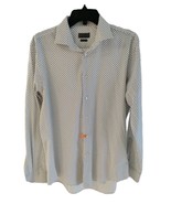 Zara Man Slim Fit Dress Shirt Long Sleeve Men’s Size Large 42 White Dotted - $418.22 MXN