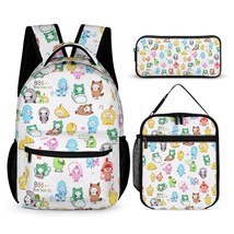 Mondxflaur Cartoon Backpacks for School Kids Lunch Bag and Pencil Cases Set - £37.44 GBP