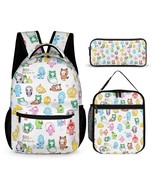 Mondxflaur Cartoon Backpacks for School Kids Lunch Bag and Pencil Cases Set - $64.47 CAD