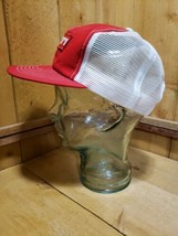 Vintage Hilti Mesh/Foam Backing Red/White Snapback Trucker Patch Hat NOM... - £27.21 GBP