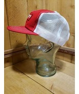 Vintage Hilti Mesh/Foam Backing Red/White Snapback Trucker Patch Hat NOM... - £27.14 GBP