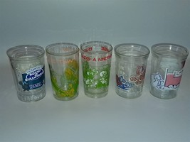 5 Juice Glass / Jelly Jars Tom &amp; Jerry Looney Tunes Rocky Bullwinkle Welchs Bama - £16.40 GBP