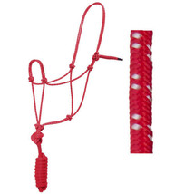 Knotted Poly Rope Horse Halter With 8&#39; Lead Red New W/Tags Free Shipping - £11.43 GBP