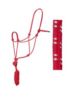 Knotted Poly Rope Horse Halter With 8&#39; Lead Red New W/Tags Free Shipping - $276.16 MXN