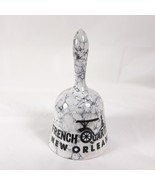 French Quarter Souvenir Bell Marble Look Ceramic Vintage - £20.24 GBP
